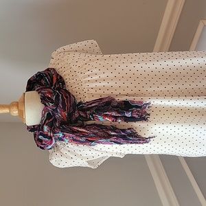 BANANA REPUBLIC Navy‎ Blue Multicolor Bohemian Paisley Retro Print Fashion Scarf
